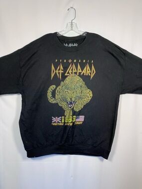 Def Leppard Pyromania 1983 Black Graphic Sweatshirt